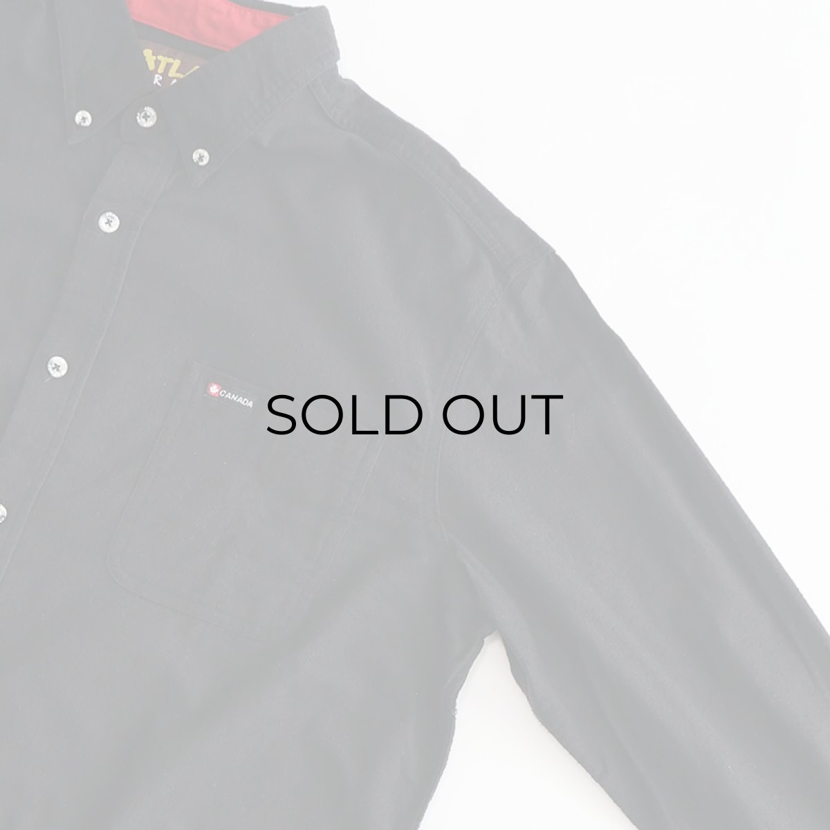 画像3: ATLAS BLACK COTTON CHAMOIS CLOTH B/D SHIRT (3)