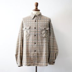 画像1: 70's SEARS PRINT CHECK FLANNEL WORK SHIRT (1)