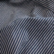 画像7: OLD UNKNOWN BRAND COTTON STRIPE PULLOVER BAND COLLAR GERMAN FISHERMAN'S SHIRT (7)