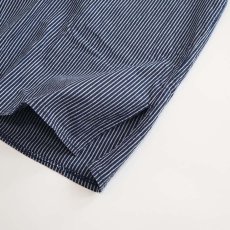 画像5: OLD UNKNOWN BRAND COTTON STRIPE PULLOVER BAND COLLAR GERMAN FISHERMAN'S SHIRT (5)