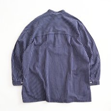 画像3: OLD SMS SIMA COTTON STRIPE PULLOVER BAND COLLAR GERMAN FISHERMAN'S SHIRT (3)