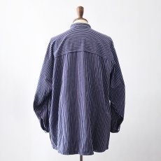 画像13: OLD SMS SIMA COTTON STRIPE PULLOVER BAND COLLAR GERMAN FISHERMAN'S SHIRT (13)