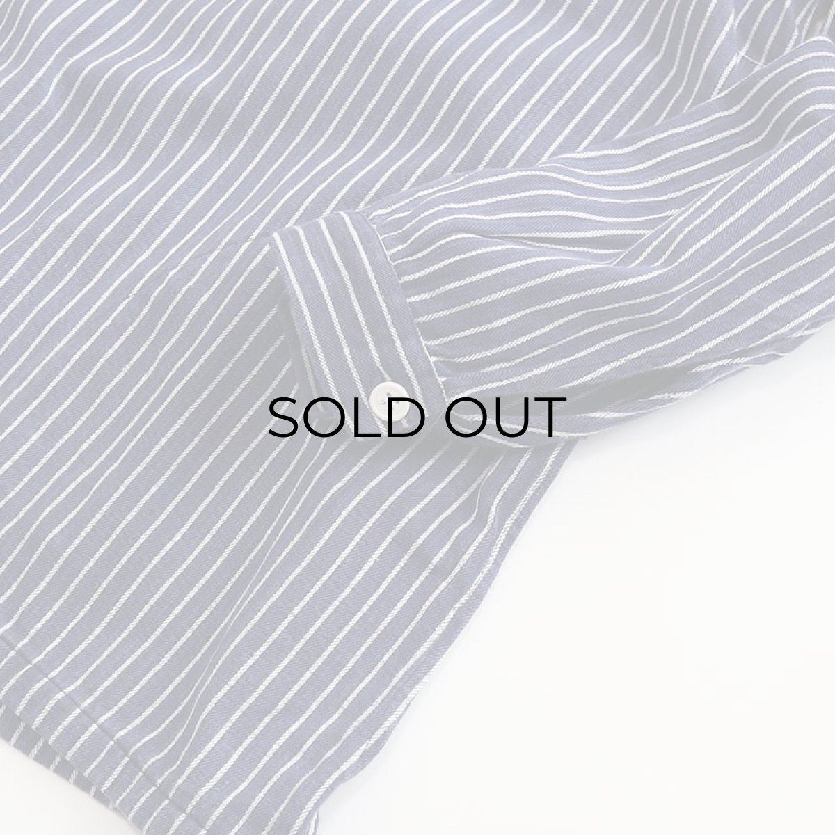 画像8: OLD SMS SIMA COTTON STRIPE PULLOVER BAND COLLAR GERMAN FISHERMAN'S SHIRT (8)