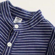 画像5: OLD SMS SIMA COTTON STRIPE PULLOVER BAND COLLAR GERMAN FISHERMAN'S SHIRT (5)