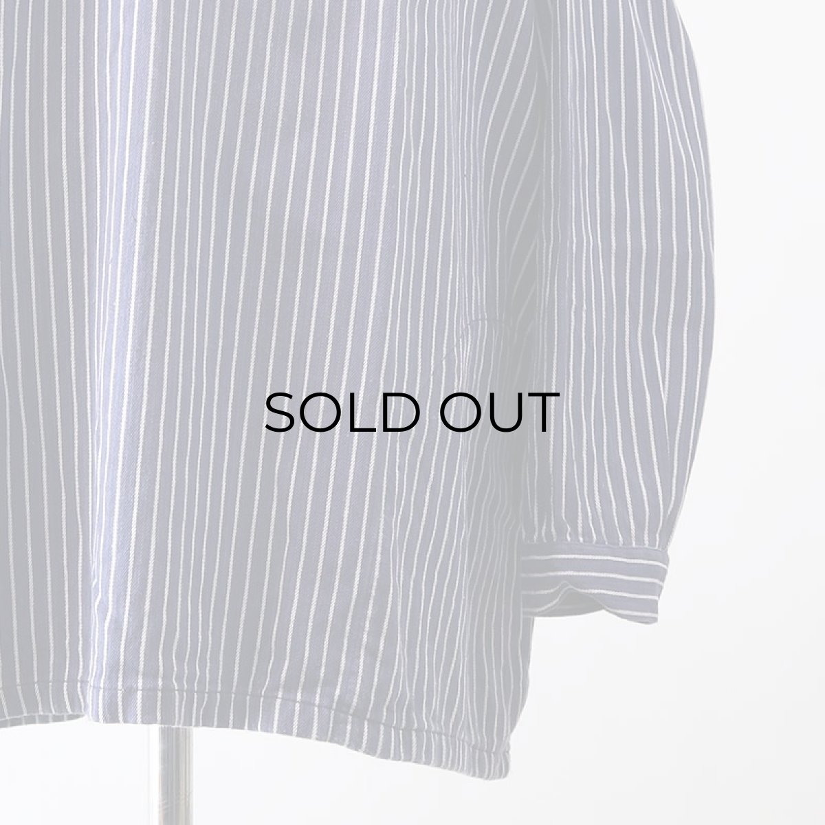 画像15: OLD SMS SIMA COTTON STRIPE PULLOVER BAND COLLAR GERMAN FISHERMAN'S SHIRT (15)