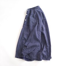 画像2: OLD SMS SIMA COTTON STRIPE PULLOVER BAND COLLAR GERMAN FISHERMAN'S SHIRT (2)