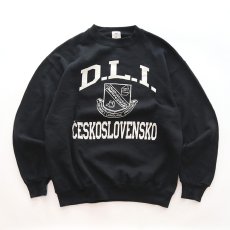 画像1: 〜90's Jostens PRINT CREW NECK SWEAT "D.L.I. CESKOSLOVENSKO" "MADE IN USA" (1)