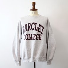 画像1: 〜90's JERZEES PRINT CREW NECK SWEAT "BARCLAY COLLEGE" "MADE IN USA" (1)