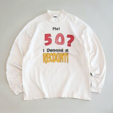 画像1: 90's COTTON DELUX COTTON PRINT MOCK NECK L/S TEE "Me! 50?" (1)