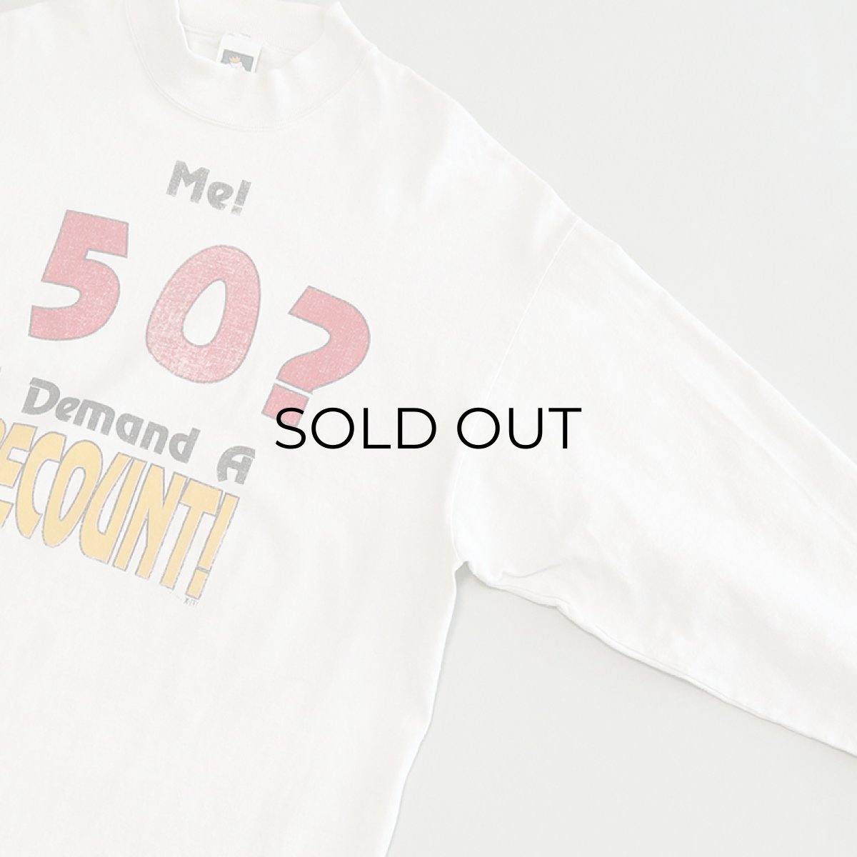 画像4: 90's COTTON DELUX COTTON PRINT MOCK NECK L/S TEE "Me! 50?" (4)
