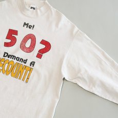 画像4: 90's COTTON DELUX COTTON PRINT MOCK NECK L/S TEE "Me! 50?" (4)