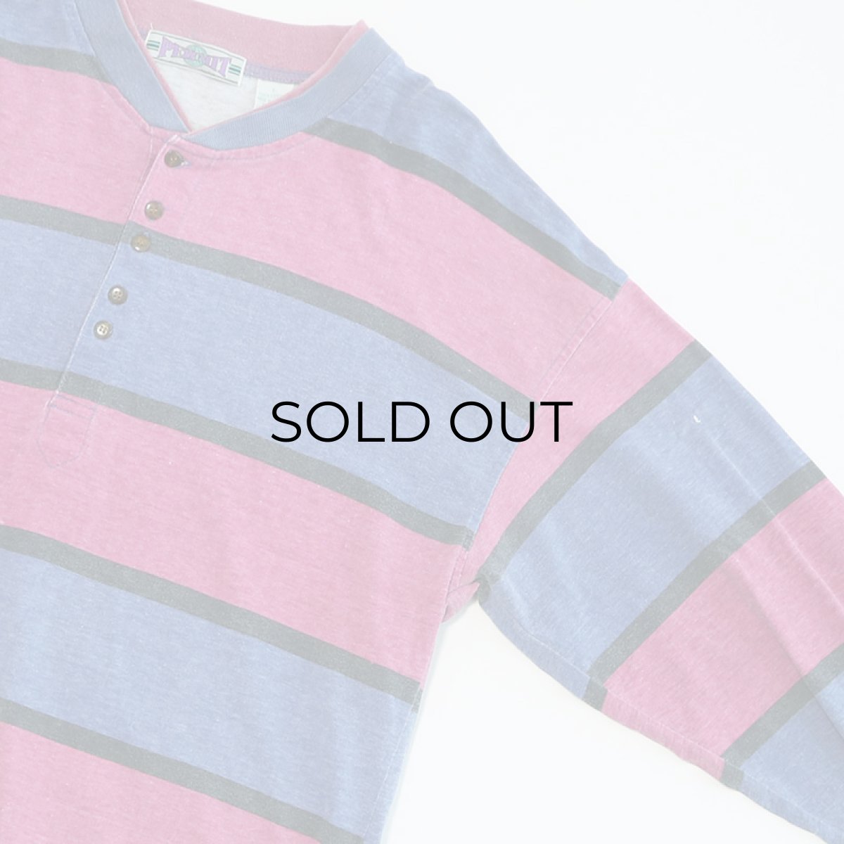 画像3: 〜90's PERMIT COTTON PRINT BORDER HENLEY NECK L/S TEE (3)