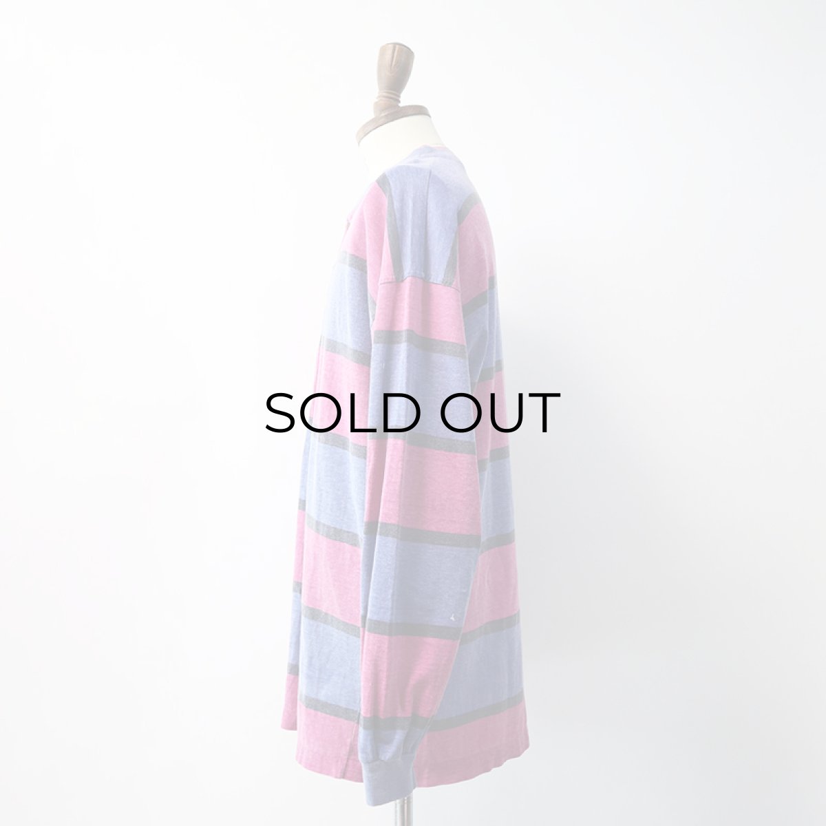 画像9: 〜90's PERMIT COTTON PRINT BORDER HENLEY NECK L/S TEE (9)