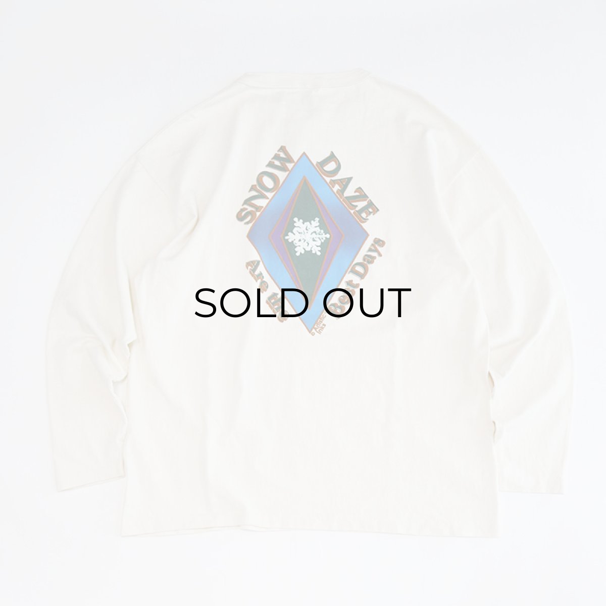 画像2: 90's COTTON DELUX COTTON BACK PRINT HENLEY NECK L/S TEE "SNOW DAZE" (2)