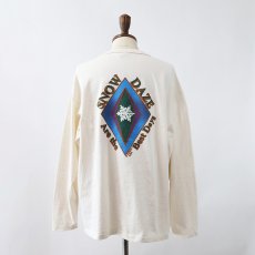 画像12: 90's COTTON DELUX COTTON BACK PRINT HENLEY NECK L/S TEE "SNOW DAZE" (12)