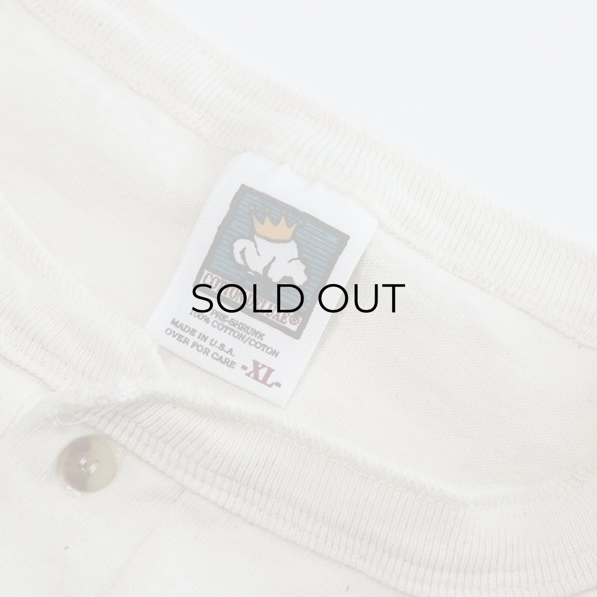 画像5: 90's COTTON DELUX COTTON BACK PRINT HENLEY NECK L/S TEE "SNOW DAZE" (5)