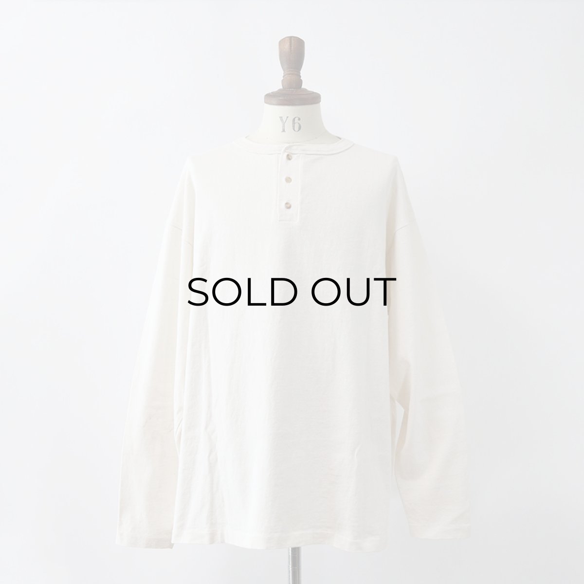 画像10: 90's COTTON DELUX COTTON BACK PRINT HENLEY NECK L/S TEE "SNOW DAZE" (10)