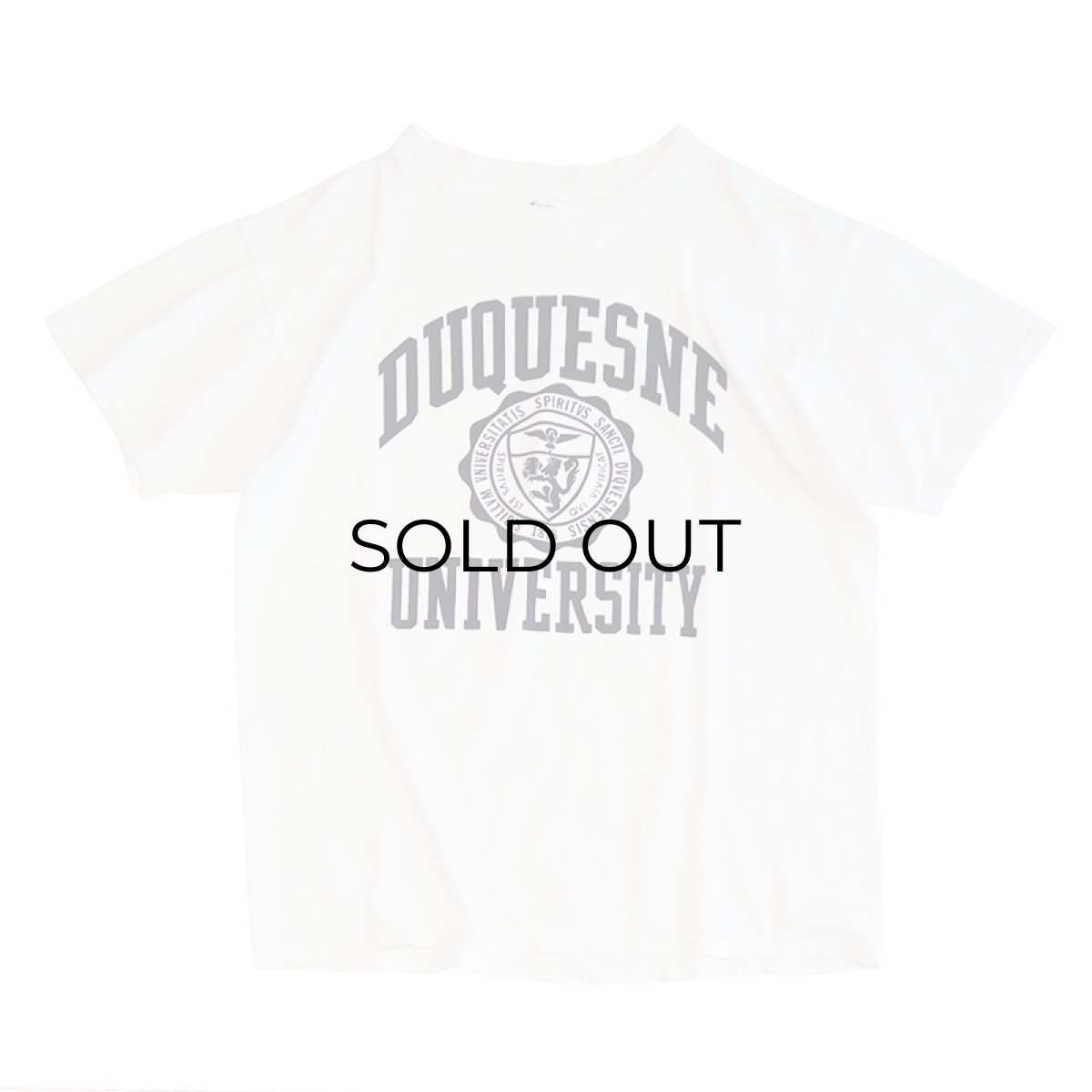 画像1: 80's Champion COTTON PRINT S/S TEE "DUQUESNE UNIVERSITY" (1)