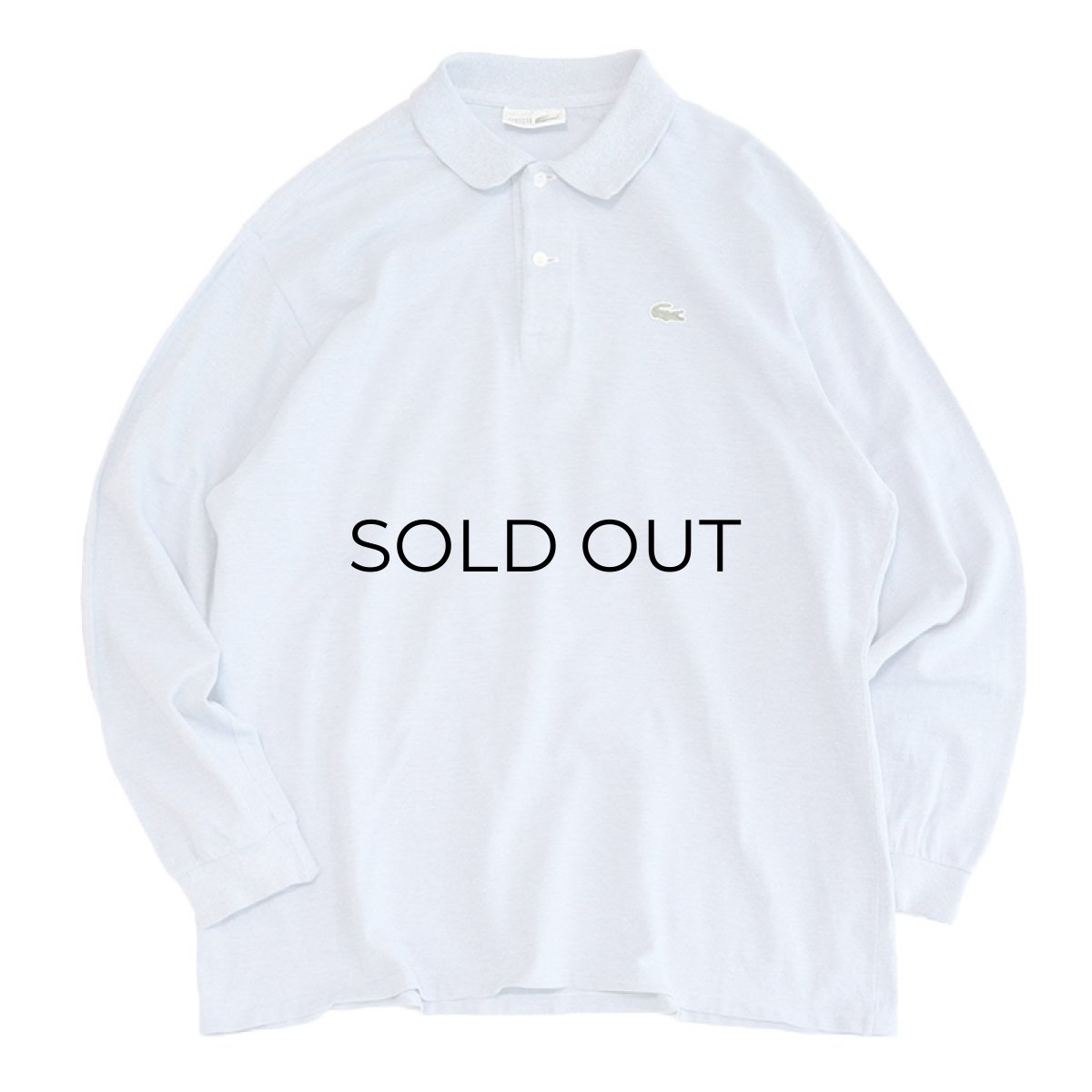 画像1: 〜80's LACOSTE COTTON MOSS STITCH L/S POLO SHIRT "MADE IN FRANCE" (1)