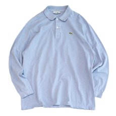 画像1: 〜80's LACOSTE COTTON MOSS STITCH L/S POLO SHIRT "MADE IN FRANCE" (1)