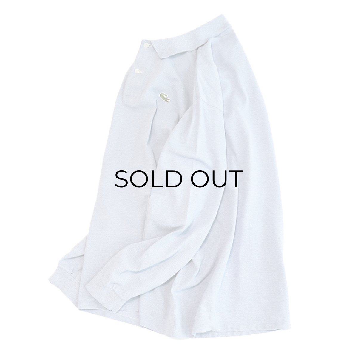 画像2: 〜80's LACOSTE COTTON MOSS STITCH L/S POLO SHIRT "MADE IN FRANCE" (2)