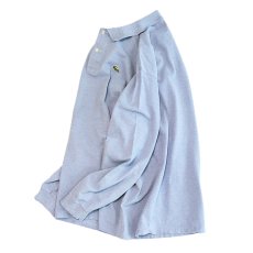 画像2: 〜80's LACOSTE COTTON MOSS STITCH L/S POLO SHIRT "MADE IN FRANCE" (2)