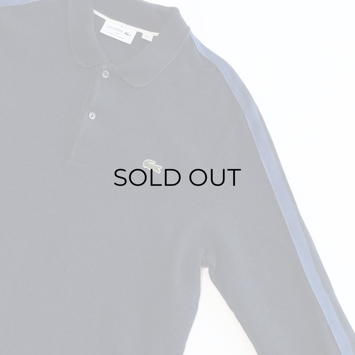 画像4: LACOSTE COTTON MOSS STITCH SLEEVE LINE L/S POLO SHIRT "MADE IN FRANCE" (4)