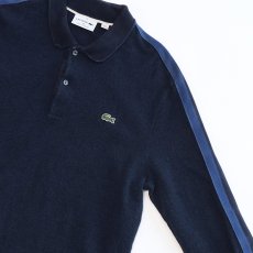 画像4: LACOSTE COTTON MOSS STITCH SLEEVE LINE L/S POLO SHIRT "MADE IN FRANCE" (4)