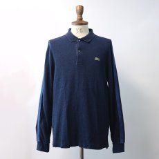 画像8: LACOSTE COTTON MOSS STITCH SLEEVE LINE L/S POLO SHIRT "MADE IN FRANCE" (8)