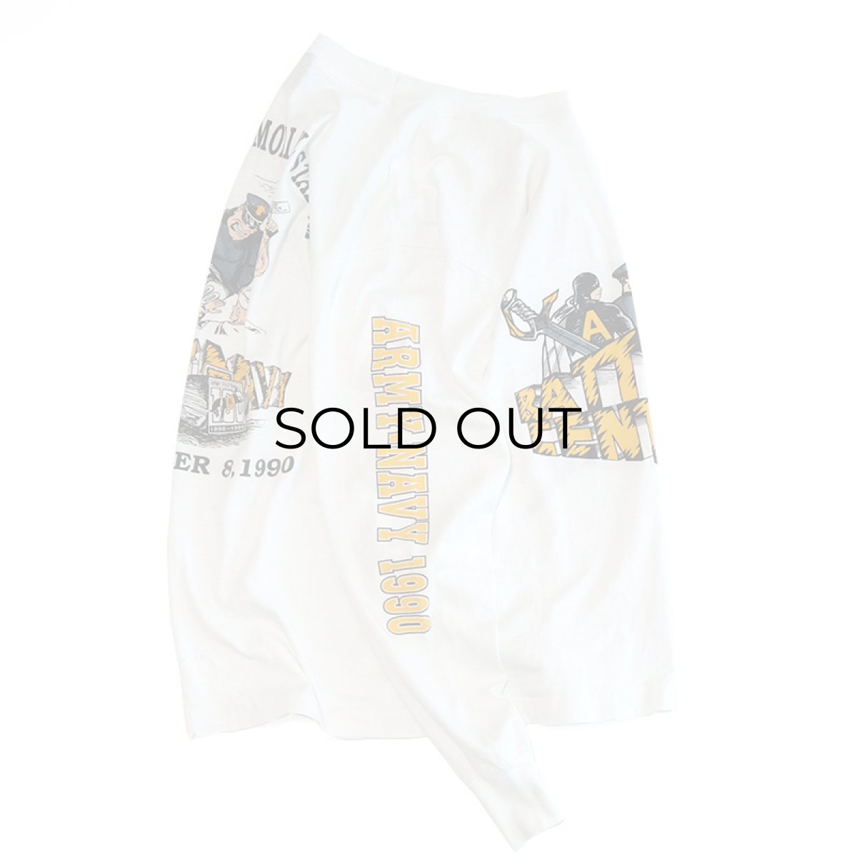 画像4: 90's SCREEN STARS W-PRINT L/S TEE "ARMY-NAVY 1990" (4)