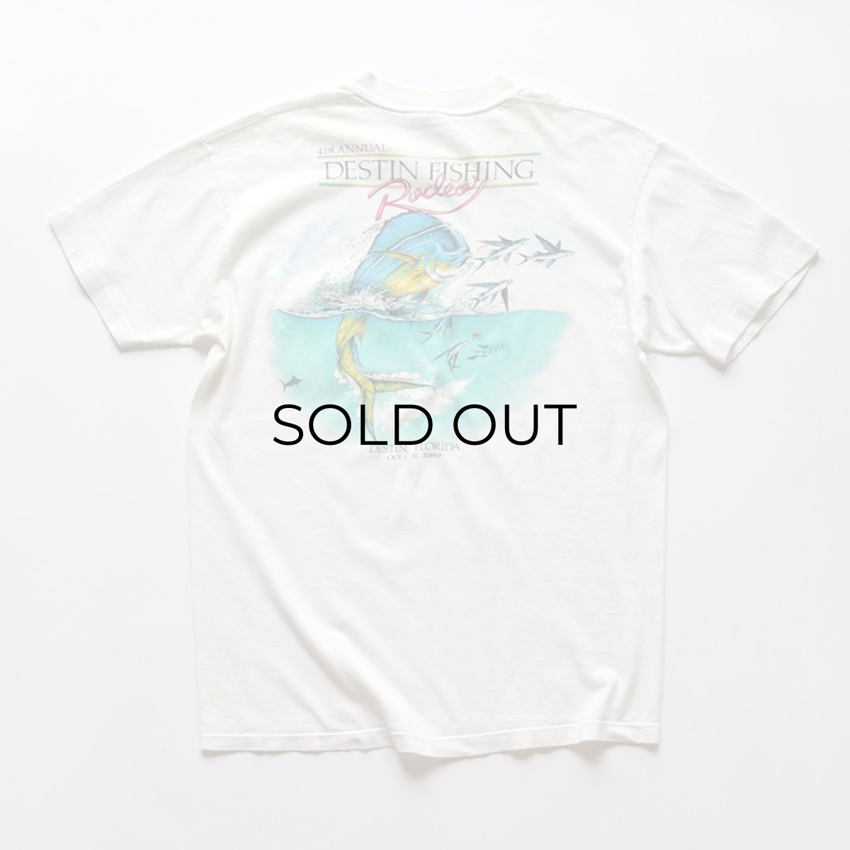 画像1: 80's Stedman COTTON W-PRINT S/S POCKET TEE "DESTIN FISHING Rodeo" "MADE IN USA" (1)