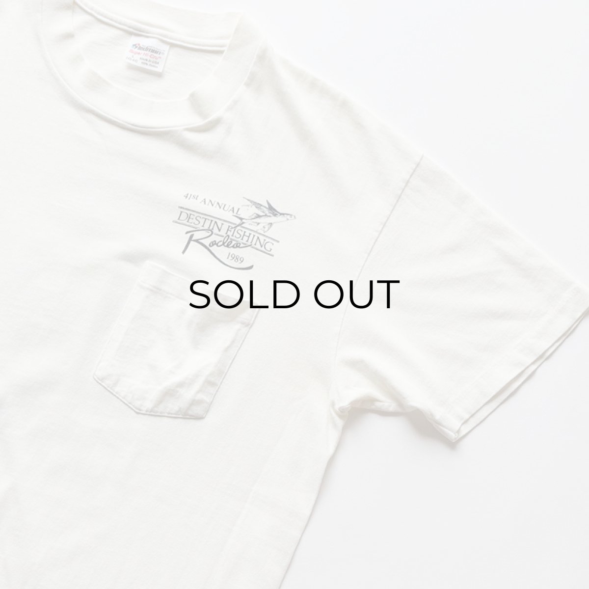 画像3: 80's Stedman COTTON W-PRINT S/S POCKET TEE "DESTIN FISHING Rodeo" "MADE IN USA" (3)