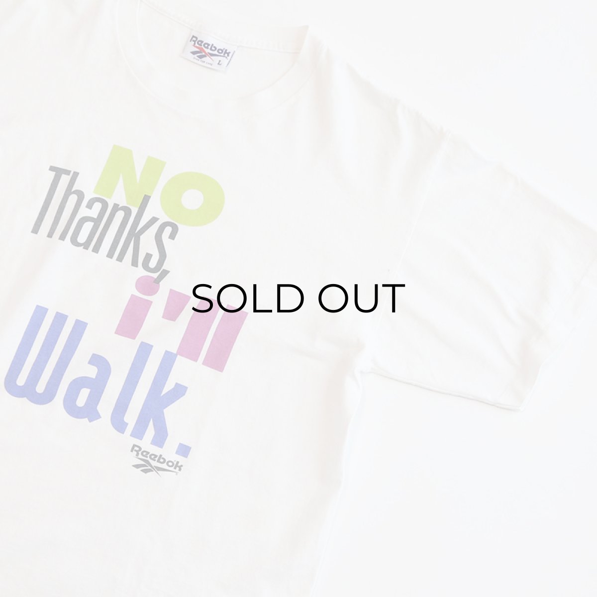 画像4: 90's Reebok COTTON PRINT S/S TEE "NO Thanks, i'll Walk." (4)