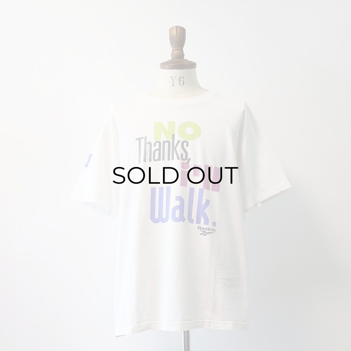 画像10: 90's Reebok COTTON PRINT S/S TEE "NO Thanks, i'll Walk." (10)