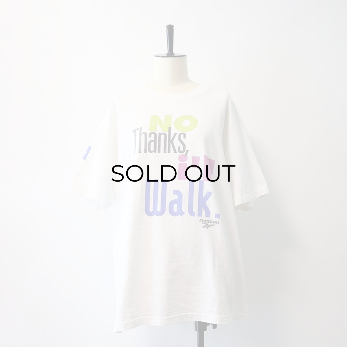 画像13: 90's Reebok COTTON PRINT S/S TEE "NO Thanks, i'll Walk." (13)