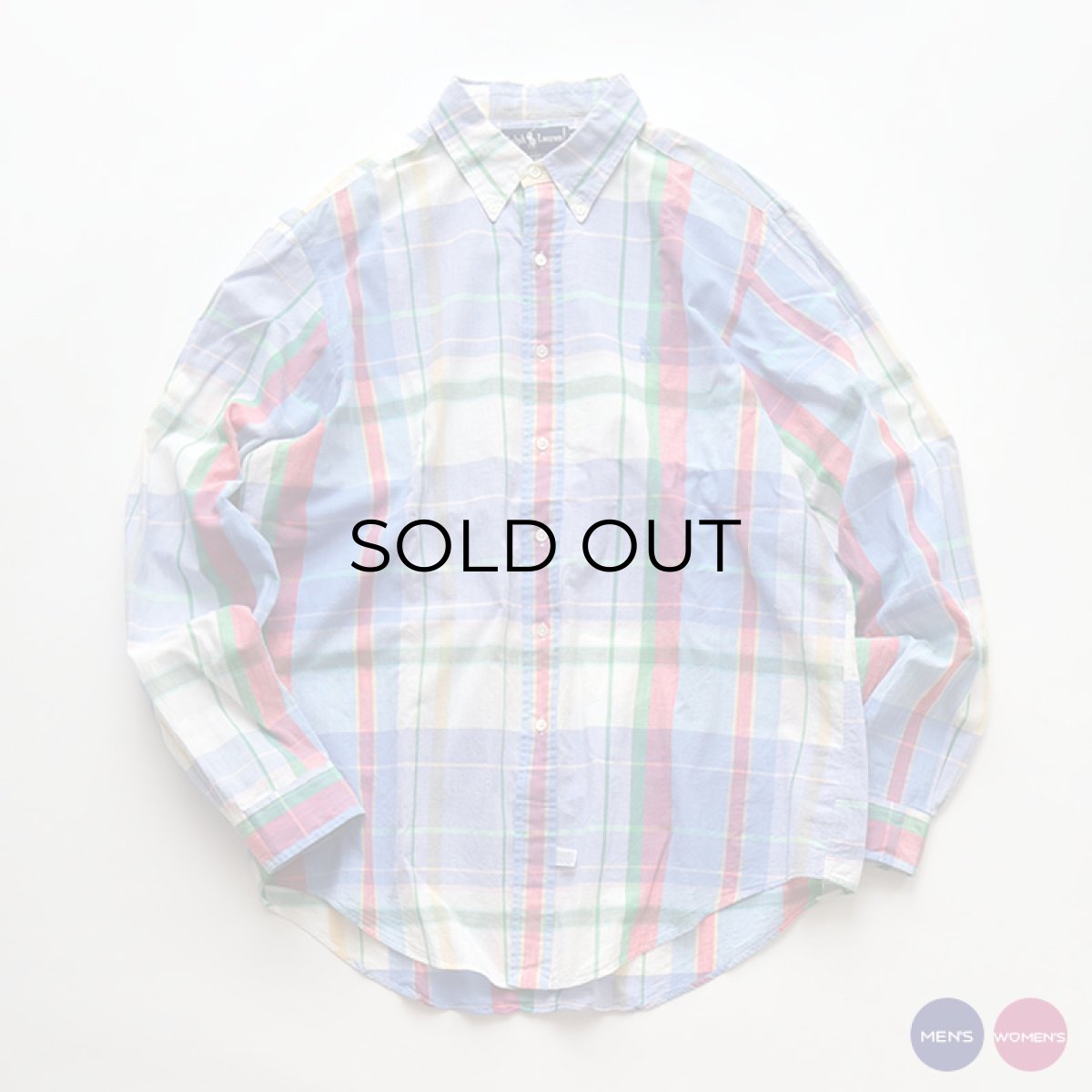 画像1: 90's Ralph Lauren COTTON MADRAS CHECK B/D SHIRT (1)