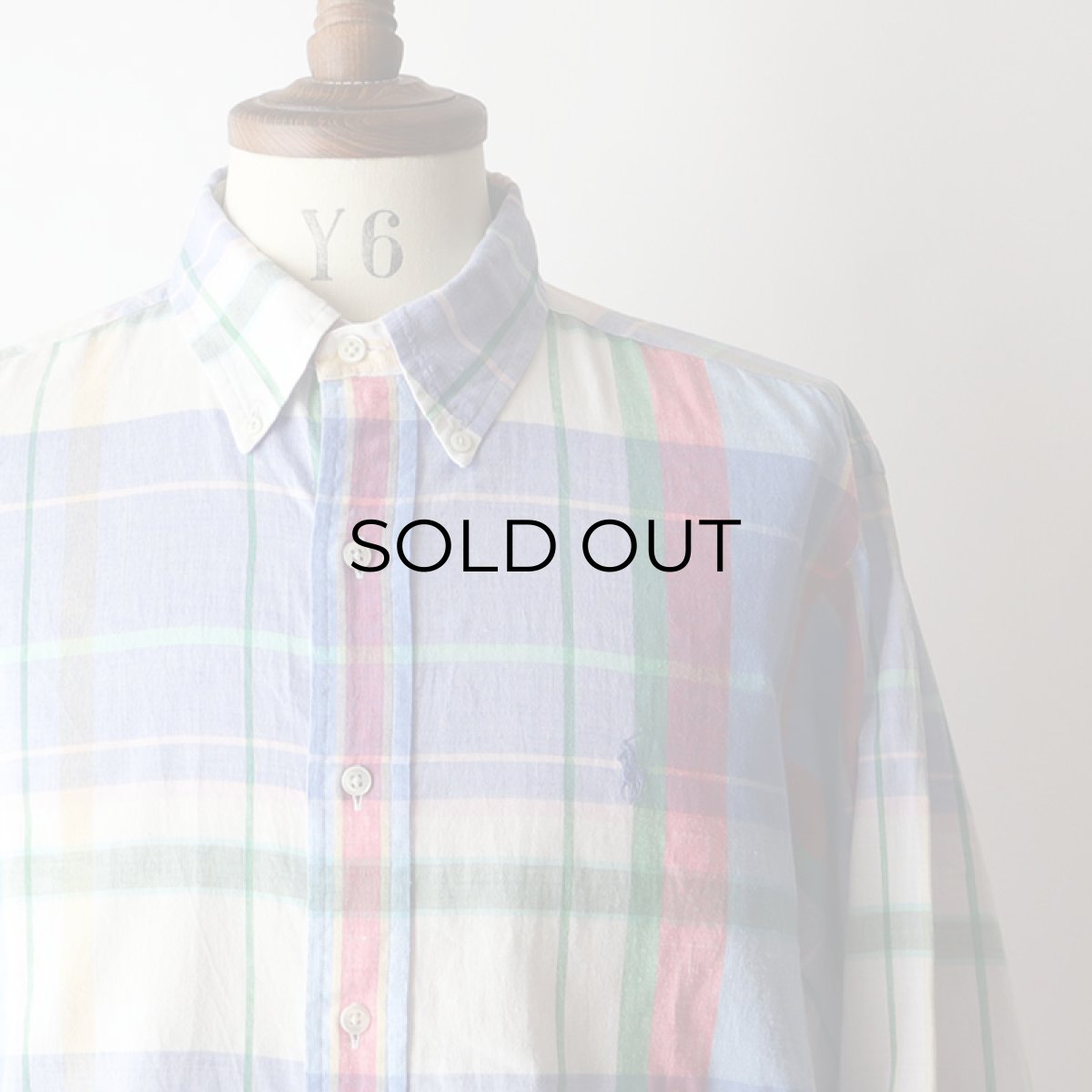 画像10: 90's Ralph Lauren COTTON MADRAS CHECK B/D SHIRT (10)