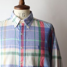 画像10: 90's Ralph Lauren COTTON MADRAS CHECK B/D SHIRT (10)