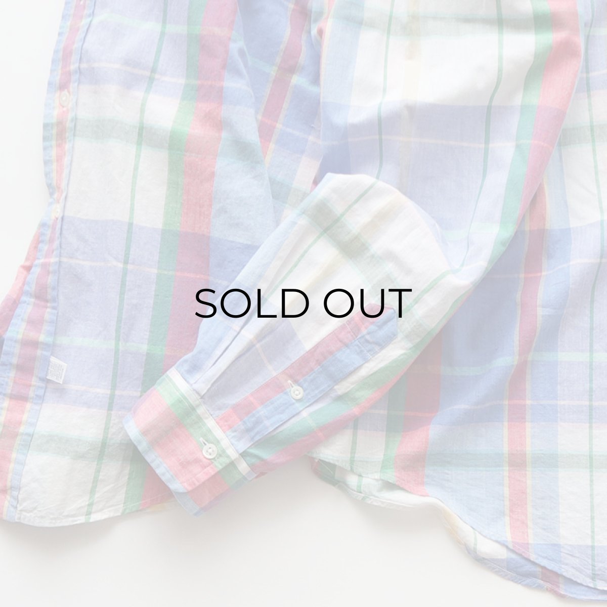 画像5: 90's Ralph Lauren COTTON MADRAS CHECK B/D SHIRT (5)