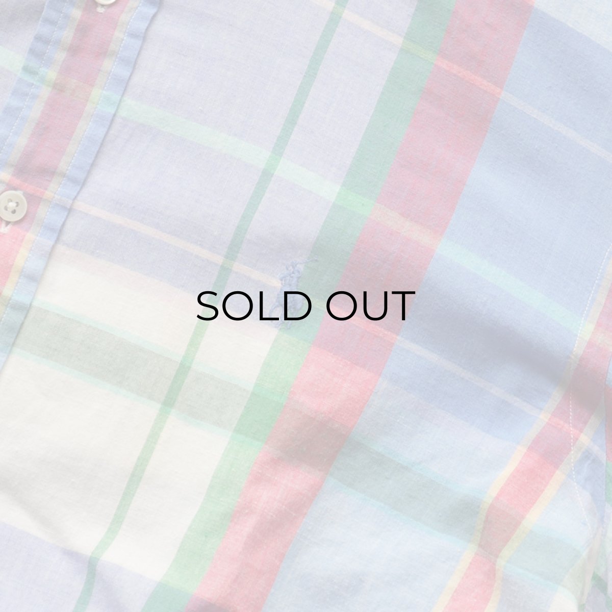 画像8: 90's Ralph Lauren COTTON MADRAS CHECK B/D SHIRT (8)