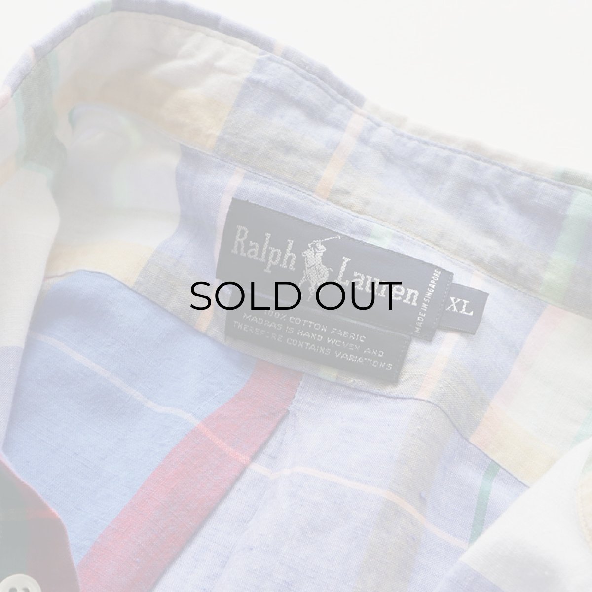 画像7: 90's Ralph Lauren COTTON MADRAS CHECK B/D SHIRT (7)