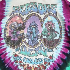 画像5: 90's LIQUID BLUE TIE-DYE COTTON "GRATEFUL DEAD" W-PRINT S/S BAND TEE "SEASONS OF THE DEAD" (5)