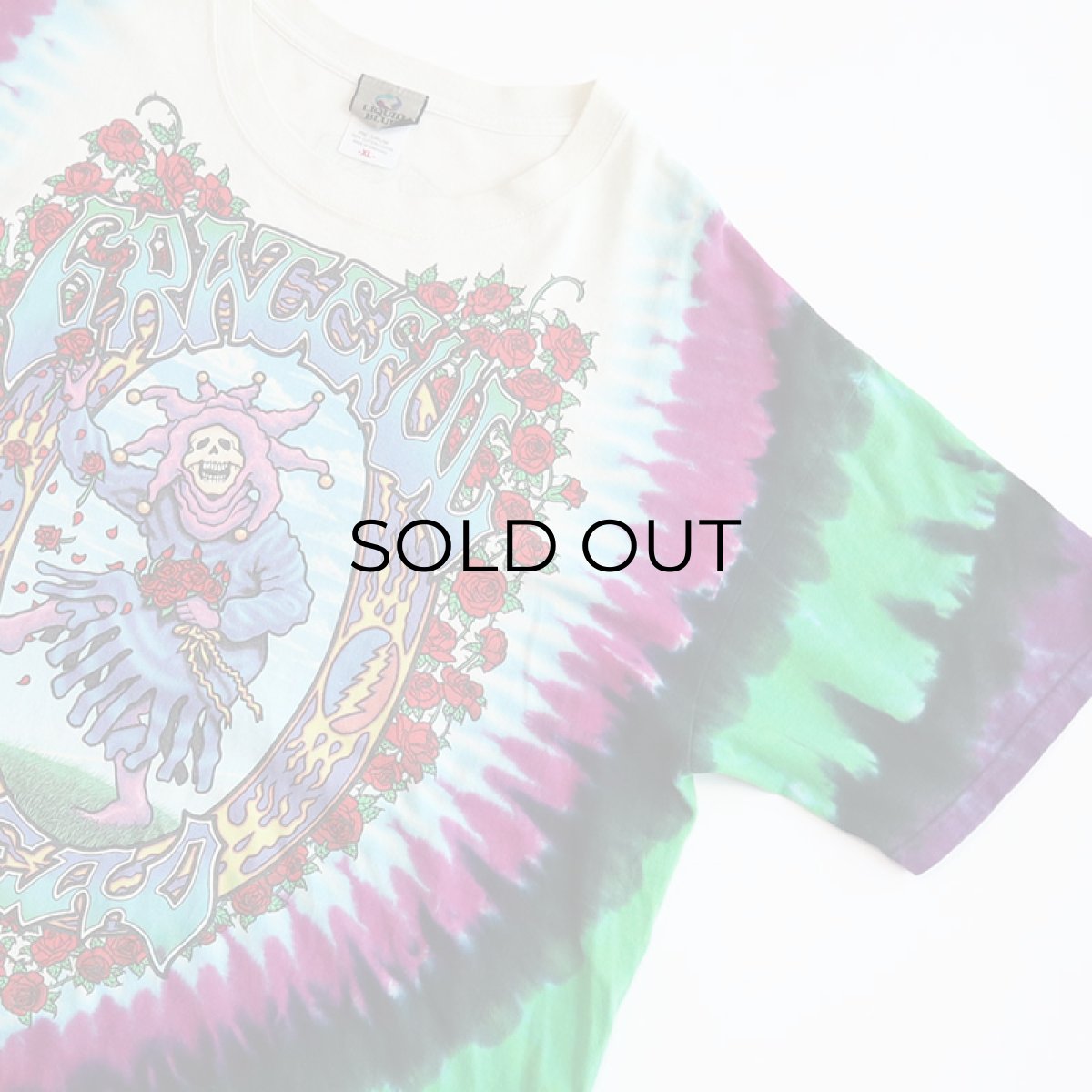 画像3: 90's LIQUID BLUE TIE-DYE COTTON "GRATEFUL DEAD" W-PRINT S/S BAND TEE "SEASONS OF THE DEAD" (3)