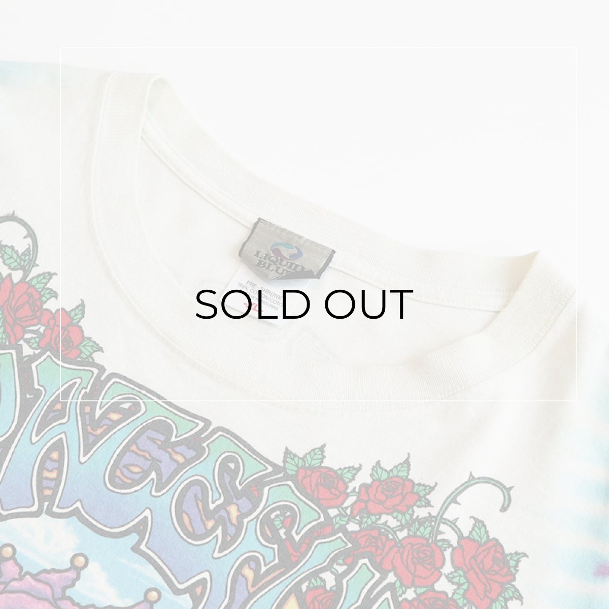 画像10: 90's LIQUID BLUE TIE-DYE COTTON "GRATEFUL DEAD" W-PRINT S/S BAND TEE "SEASONS OF THE DEAD" (10)