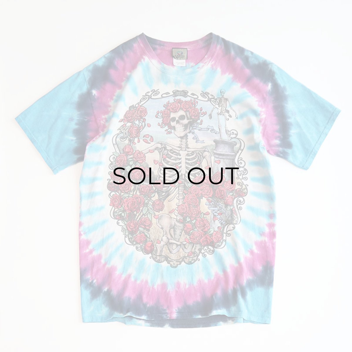 画像1: 90's LIQUID BLUE TIE-DYE COTTON "GRATEFUL DEAD" W-PRINT S/S BAND TEE "1965-1995 30years" (1)