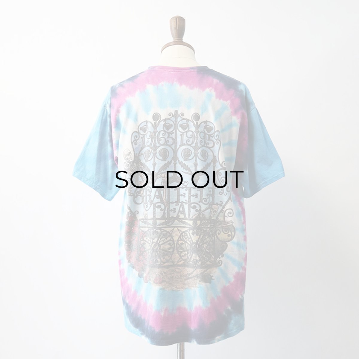 画像14: 90's LIQUID BLUE TIE-DYE COTTON "GRATEFUL DEAD" W-PRINT S/S BAND TEE "1965-1995 30years" (14)