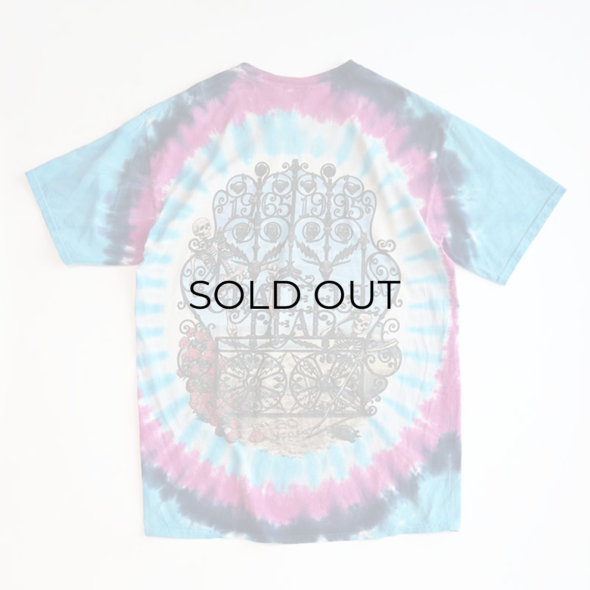 画像2: 90's LIQUID BLUE TIE-DYE COTTON "GRATEFUL DEAD" W-PRINT S/S BAND TEE "1965-1995 30years" (2)