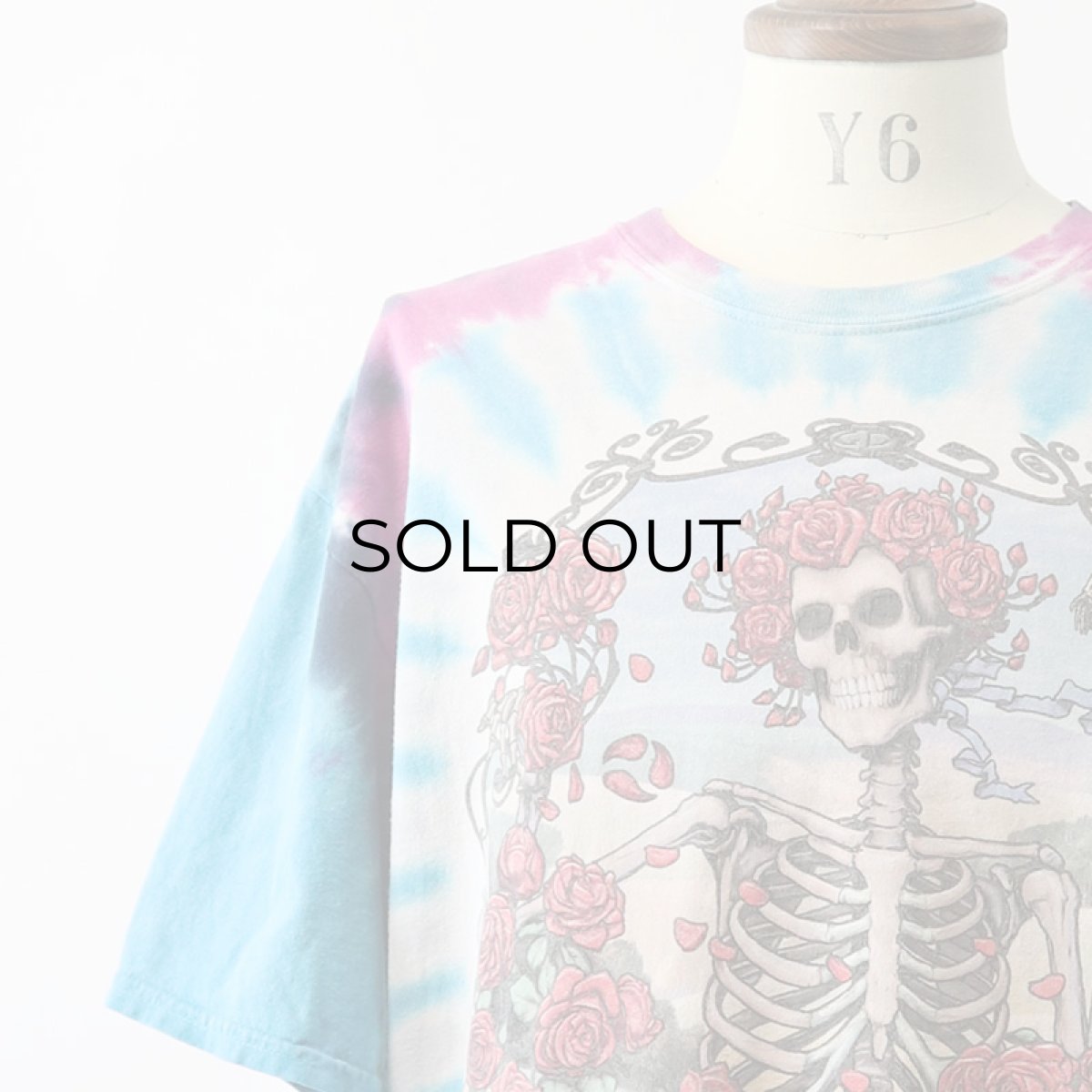 画像10: 90's LIQUID BLUE TIE-DYE COTTON "GRATEFUL DEAD" W-PRINT S/S BAND TEE "1965-1995 30years" (10)