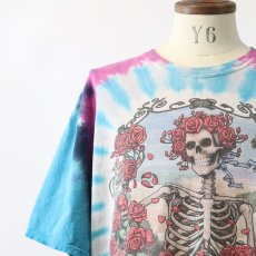 画像10: 90's LIQUID BLUE TIE-DYE COTTON "GRATEFUL DEAD" W-PRINT S/S BAND TEE "1965-1995 30years" (10)