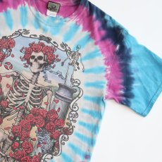 画像3: 90's LIQUID BLUE TIE-DYE COTTON "GRATEFUL DEAD" W-PRINT S/S BAND TEE "1965-1995 30years" (3)